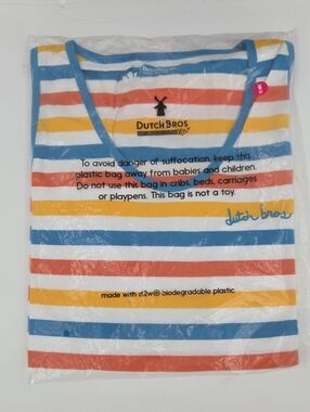 Dutch Bros Striped Tank Top in Blue, Yellow, Red, White